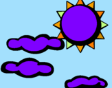 Disegno Sole con nuvole 2 pitturato su noemi