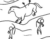 Disegno Pittura rupestre  pitturato su cavallo