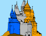 Disegno Castello medievale  pitturato su jasmine