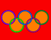 Disegno Anelli dei giochi olimpici  pitturato su al  barby  1117