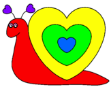 Disegno Lumachina cuore  pitturato su francescosaverio
