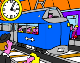 Disegno Stazione delle ferrovie  pitturato su TOMMASO