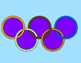 Disegno Anelli dei giochi olimpici  pitturato su cosimo