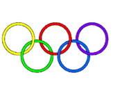 Disegno Anelli dei giochi olimpici  pitturato su francescosaverio
