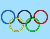 Disegno Anelli dei giochi olimpici  pitturato su gabri