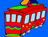 Disegno Tram  pitturato su andrea