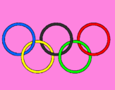 Disegno Anelli dei giochi olimpici  pitturato su bibi2000