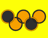 Disegno Anelli dei giochi olimpici  pitturato su niccolò