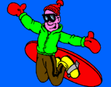 Disegno Salto con lo snowboard pitturato su lorenzofran
