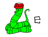 Disegno Serpente  pitturato su floy