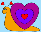 Disegno Lumachina cuore  pitturato su erika