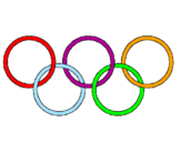 Disegno Anelli dei giochi olimpici  pitturato su ARIANNA