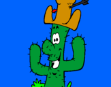 Disegno Cactus con il cappello  pitturato su EDUARDO CUOMO