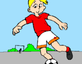 Disegno Giocare a calcio pitturato su LEO  CALCIATORE