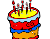 Disegno Torta di compleanno 2 pitturato su diego - vigo