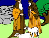 Disegno Pastori pitturato su pastori