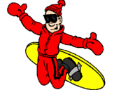 Disegno Salto con lo snowboard pitturato su antonio
