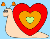 Disegno Lumachina cuore  pitturato su SOFIA              