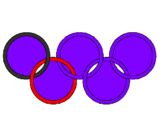 Disegno Anelli dei giochi olimpici  pitturato su c