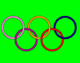 Disegno Anelli dei giochi olimpici  pitturato su alessandra stroppa