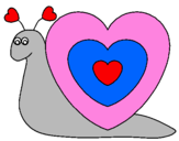 Disegno Lumachina cuore  pitturato su tonia giuliani