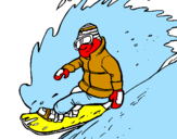 Disegno Discesa in snowboard  pitturato su FRANCESCA