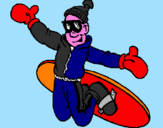 Disegno Salto con lo snowboard pitturato su francesco