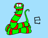 Disegno Serpente  pitturato su giada