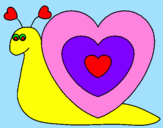 Disegno Lumachina cuore  pitturato su alice cerasi