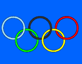 Disegno Anelli dei giochi olimpici  pitturato su martina