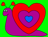 Disegno Lumachina cuore  pitturato su alice