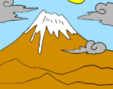 Disegno Monte Fuji pitturato su Andrea