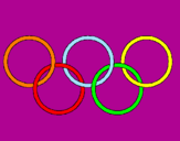 Disegno Anelli dei giochi olimpici  pitturato su linda