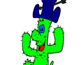 Disegno Cactus con il cappello  pitturato su valerio