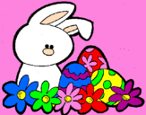Disegno Coniglietto di Pasqua  pitturato su rebecca buzzella