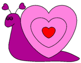 Disegno Lumachina cuore  pitturato su SARAH