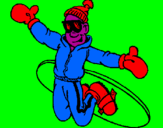 Disegno Salto con lo snowboard pitturato su giulia