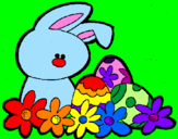 Disegno Coniglietto di Pasqua  pitturato su beverli ti amo!!
