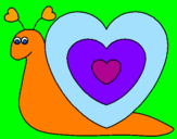 Disegno Lumachina cuore  pitturato su caterina