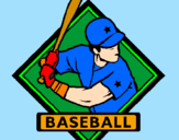 Disegno Logotipo baseball  pitturato su giorgia