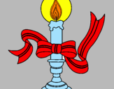 Disegno Candela di Natale II pitturato su federica
