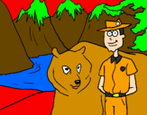 Disegno Canada pitturato su giò orso