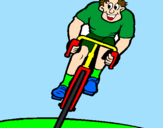 Disegno Ciclista con il berretto  pitturato su GINO