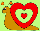 Disegno Lumachina cuore  pitturato su innamoratissima