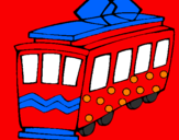 Disegno Tram  pitturato su ALEX