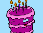 Disegno Torta di compleanno 2 pitturato su laura esquival
