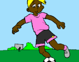 Disegno Giocare a calcio pitturato su sabbo