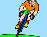 Disegno Ciclista con il berretto  pitturato su Matteo