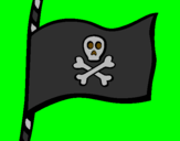 Disegno Bandiera dei pirati pitturato su beverli ti amo