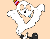 Disegno Fantasma con cappellino da festa  pitturato su Martina